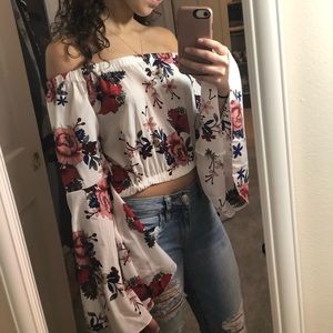 Floral off the shoulder top